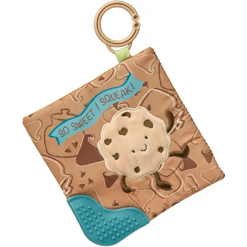 Sweet Soothie Crinkle Teether Toy with Baby Paper and Squeaker, 6 x 6-Inches, Chippy Cookie