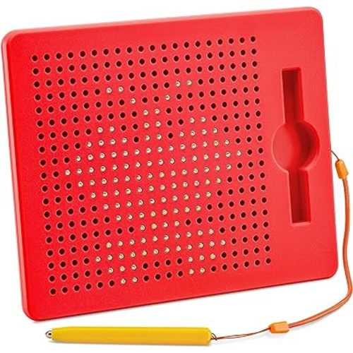 Magnetic Drawing Board for Kids & Toddlers with Beads and Magnet Stylus Pen - Magnetic Tablet Toy for Airplane & Car Ride Activities for Kids