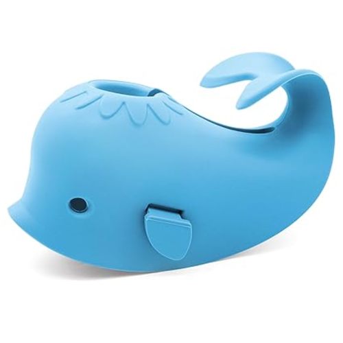 Baby Bathtub Faucet Cover, Bath Faucet Cover for Kids, Baby Bath Spout Cover, Soft Silicone Bathtub Faucet Safety Toys, Cute Whale, Universal Fit, Make Your Baby's Bath Time Fun and Love It - Blue