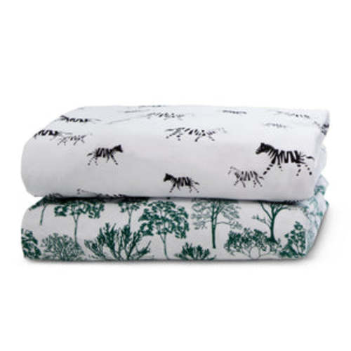 Safari Fitted Crib Sheets - 2 Pack