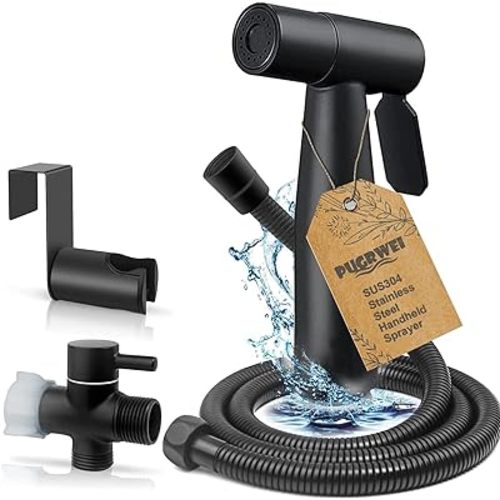 Luxury Bidet Sprayer for Toilet-Handheld Sprayer Attachment with Brass Leak Free T-Valve&Adjustable Jet Spray, Perfect for Feminine Hygiene