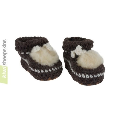 NWT Kiwi Sheepskin Hand Crocheted Wool/ Lambskin Baby Booties