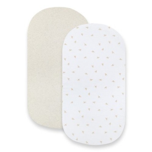 Solid Organic Cotton BEESNUG® Fitted Bassinet Sheet 2 Pack