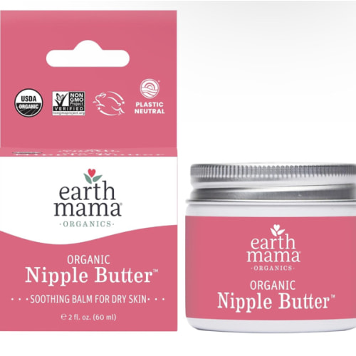 Earth Mama Organic Nipple Butter™ | Nipple Cream Safe for Breastfeeding | Postpartum Essentials for Nursing | Non Lanolin Nipple Cream, 2-Fluid Ounce