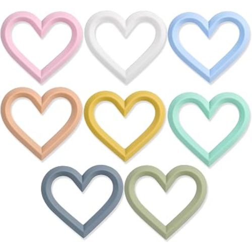 Valentine's Day Baby Teether Silicone Heart Teething Toys 6-12 Months 0-6 Months,Baby Chew Toys Teething Relief,Gifts for Babies,BPA-Free