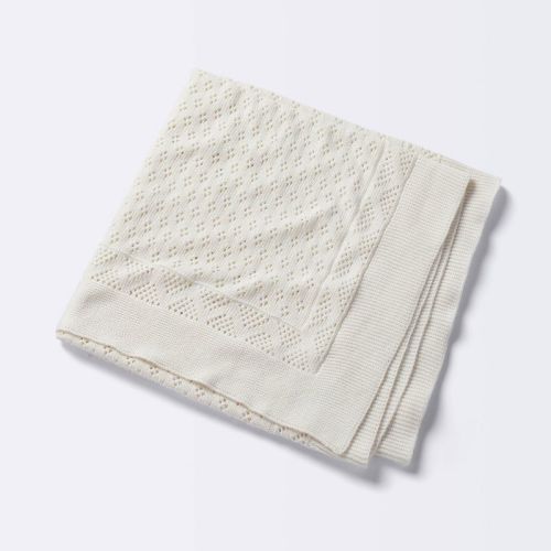 Seed Stitch Pointelle Baby Blanket - Cream - Cloud Island™