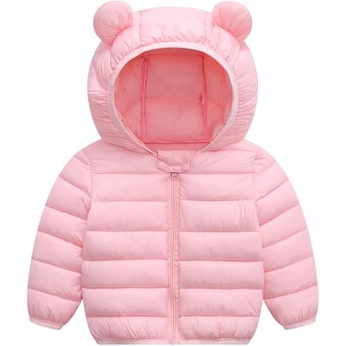 XMWEALTHY Baby Boys Girls Winter Coats Toddler Bear Hoods Down Jacket Infant Kids Light Puffer Padded Outwear 6M-3T