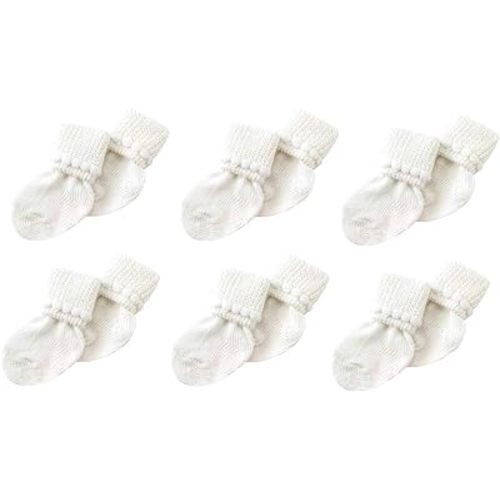 6 Pack Cotton Unisex Baby Socks (3-6 Months)