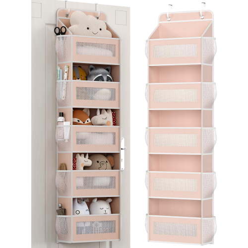 Over The Door Organizer with 15 Pockets, Door Hanger Organizer for Bathroom Storage, Kids Organization and Storage, Bath Toy, Hanging Closet