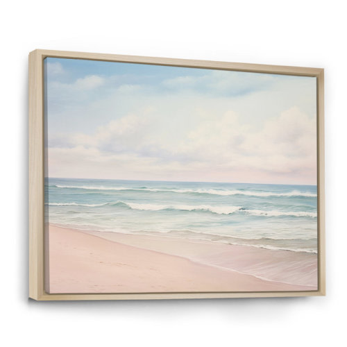 Highland Dunes Ocean Tranquility Tender Pink Pastel Sunrise - Coastal Beach Canvas Print Wall Art & Reviews | Wayfair