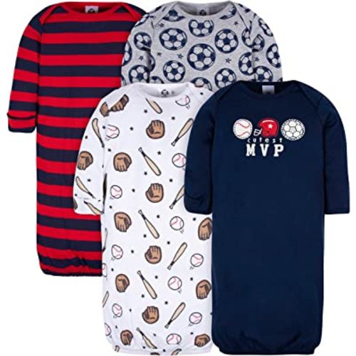 Gerber Baby Boy and Girls 4-Pack Sleeper Gown
