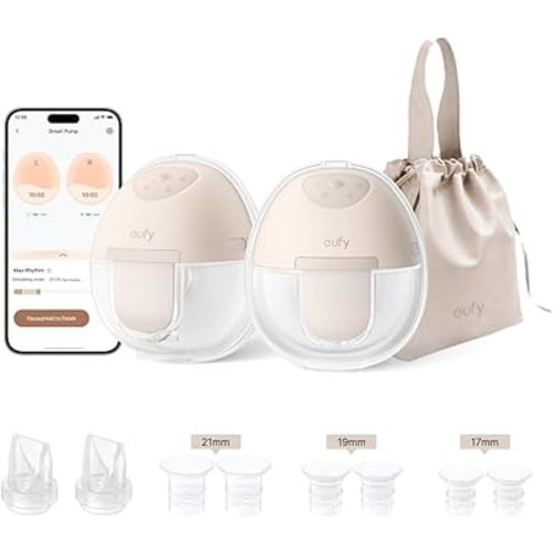 eufy Wearable Breast Pump E10, Hands-Free Electric Breast Pump with App Control, Hospital Grade Suction for More Milk, Personalized Smart Rhythm, Portable,17mm - 24mm Flanges, Leak-Proof & Ultra-Quiet