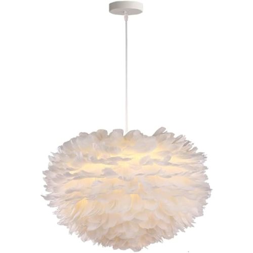 White Feather Chandelier Beautiful Pendant Light for Bedroom,Living Room,Girls Room