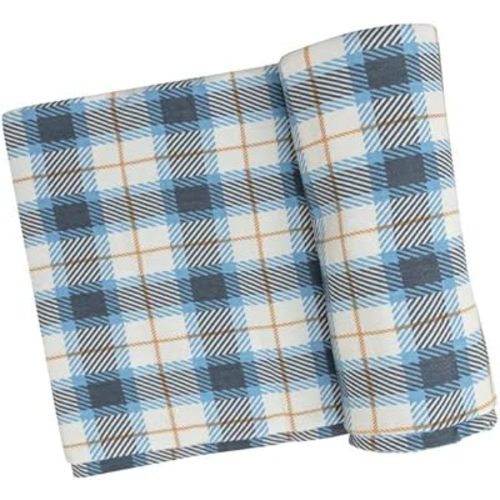 Angel Dear - Flannel Plaid Boy Swaddle Blanket 45x45