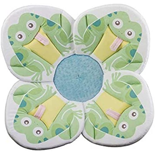 Blooming Bath Pond Pal Baby Bath Seat - Baby Tub Flower Bath Mat Baby Sink Bath Cushion - Soft Minky Fabric Baby Girl Newborn Essentials, Baby Registry Search - Baby Bathtub Pad (Frog)