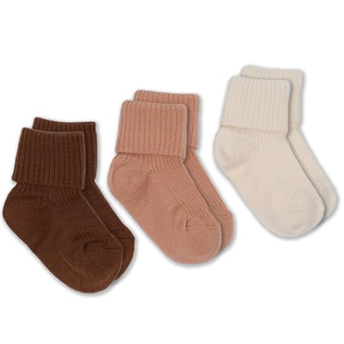 Woolino Wool Baby Socks, Washable Merino Wool Infant Toddler Kids Socks, Newborn to 8 Years (Pack of 3)