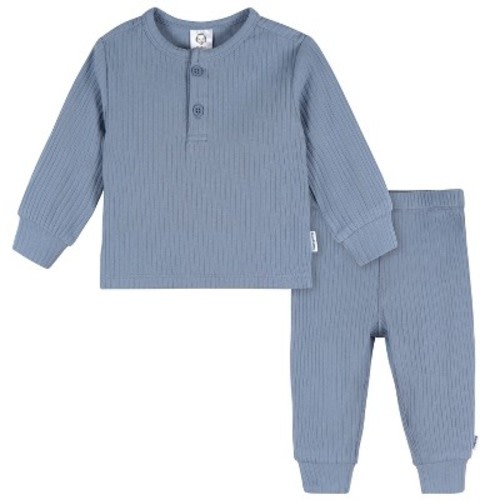 Gerber Baby Boys' 2-Piece Top and Active Pant Set, Troposphere, 0-3 Months