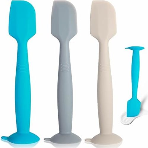 Butt Paste Spatula Butt Spatula Baby Diaper Cream Spatula 3 Pcs,Soft Silicone Baby Butt Spatula Diaper Spatula,Diaper Cream Applicator,Diaper Rash Cream Applicator with Suction Base