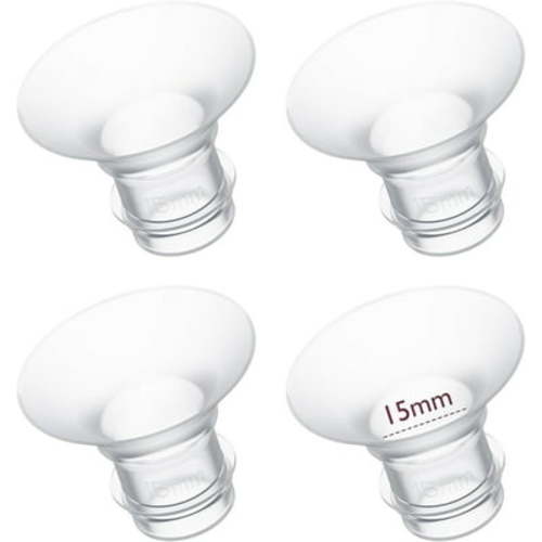 Momcozy Flange Insert 15mm Compatible with 24mm Flange/Shield of Most Pumps, Insert for Momcozy/Medela/Elvie/Spectra, Bellababy/TSRETE/Willow Breast Pump Replacement Accessories, 4Pcs