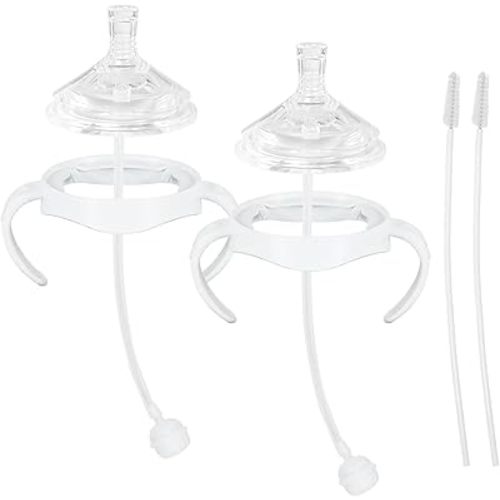 Straw Cup Soft Spout Conversion Kit for Philips Avent Natural Baby Bottle, Bottle Handles and Weighted Straw (2 Pack)