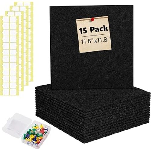 Large Bulletin Board 59" X 36" Cork Boards for Wall Alternative 15 Pack Black Non-Stripe Felt Bulletin Board 96 Safe Adhesive 35 Push Pins for Office School Home Room Decor