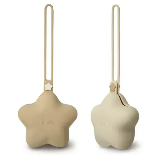 Silicone Pacifier Holders in Crossiant/Sand