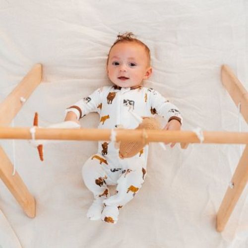 Kyte BABY Zippered Footie in Moo Moo 6-12 Months