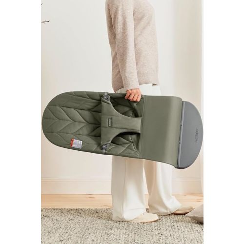 BabyBjörn Bouncer Bliss, Woven, Petal Quilt, Dark Green