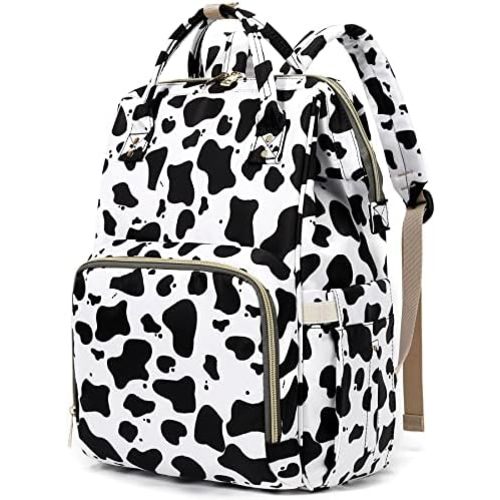 Cow Print Baby Diaper Bag Backpack for Girls Boys, Waterproof Large Maternity Nappy Bags for Mom
