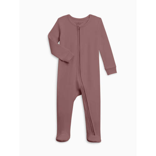 Organic Cotton Zippered Onsie: Aster / 3-6M