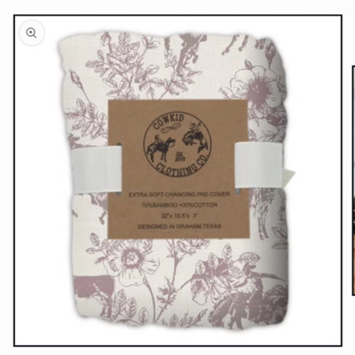 Western Daydream Rose Cotton Muslin Changing Pad Cover – Cowkid Clothing Company