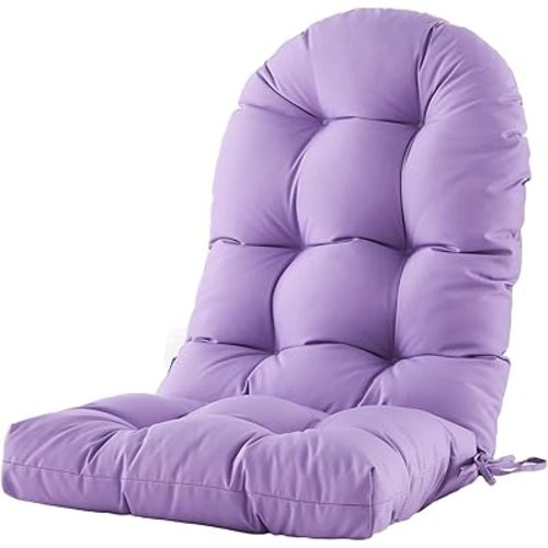 BLISSWALK Patio Chair Cushion for Adirondack,High Back Tufted Rocking Chair Cushion, Outdoor Seat Cushion 48"x21"x4" inch, Sunscreen and Fade-Resistant,1Count,Purple