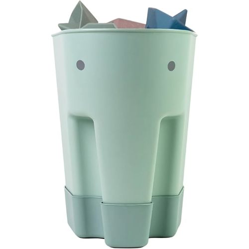Ellie Bath Toy Storage Scoop | Baby & Toddler Bath Toy Drying Caddy with Drip Tray - Eucalyptus Green