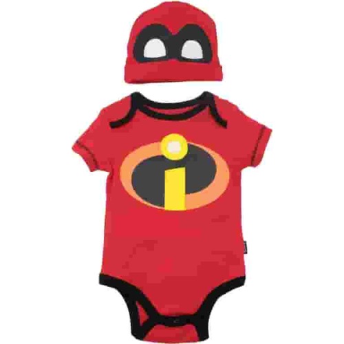 Disney Incredibles Newborn Baby Boys Bodysuit and Hat Set Newborn to Infant