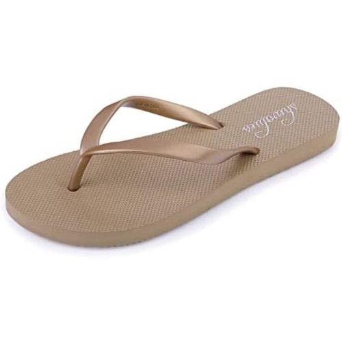 shevalues Slim Flip Flops for Women Beach Rubber Shower Shoes Basic Thong Sandals