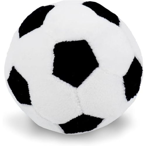 June Garden 2.5" My First Soccer Ball - Plush Baby Rattle Toy - Safe Soft Sports Toy for Infants Boys and Girls