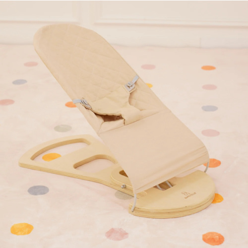 Avenlur Fir Wooden Baby Bouncer – Foldable Infant Rocker with Arch