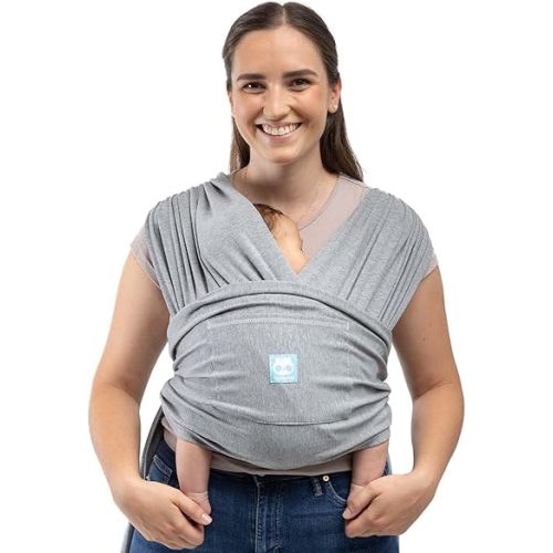Cuddlebug CuddleCarry™ Hybrid Baby Wrap Carrier-Lightweight Easy to Wear Infant Carrier, Front Carry, Adjustable Baby Carrier Newborn to Toddler, Stretchy Ergonomic Hands-Free Design, 0-36m (8-35 lbs)