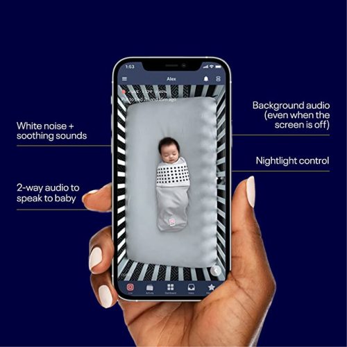 Nanit Pro Smart Baby Monitor & Wall Mount – Wi-Fi HD Video Camera, Sleep Coach and Breathing Motion Tracker, 2-Way Audio, Sound and Motion Alerts, Nightlight and Night Vision, Includes Breathing Band - White - Pro Camera & Wall Mount