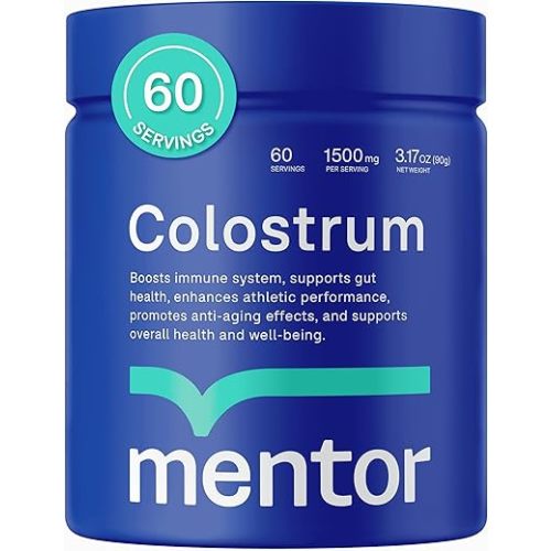 Mentor Colostrum Powder Supplement for Humans - Organic Bovine Colostrum Supplement for Gut Health, Hair Growth, Beauty, and Immune Support - Colostrum Protein
