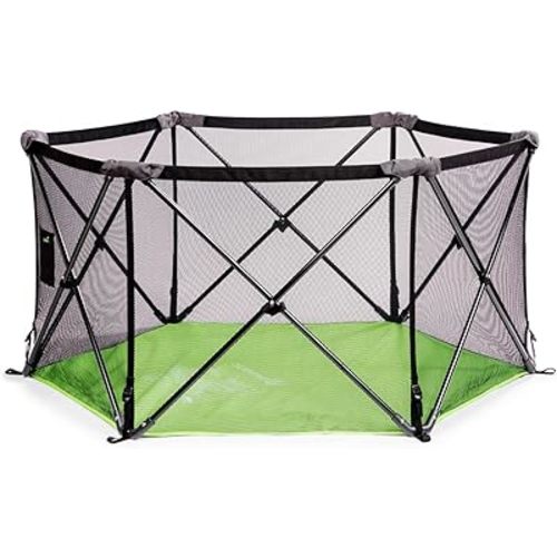 Summer Infant Pop ‘n Play Portable Playard, Green - Lightweight Play Pen for Indoor and Outdoor Use - Portable Playard with Fast, Easy and Compact Fold