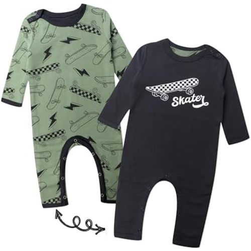 HonestBaby unisex-baby Reversible Coverall Organic Cotton for Baby Boys, Girls