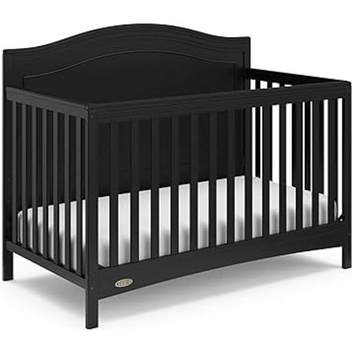Graco Paris 4-in-1 Convertible Crib (Black) – GREENGUARD Gold Certified, Converts to Toddler Bed, Daybed and Full-Size Bed, Fits Standard Full-Size Crib Mattress, Adjustable Mattress Support Base