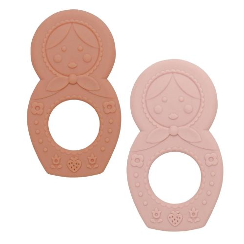 Silicone Teether Set | Matryoshka Doll New Rose