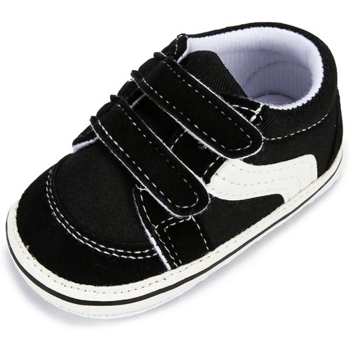 Clowora Unsex Baby Boys Girls Canvas First Walkers Shoes,Newborn Infant Non Slip Soft Sole Crib Casual Sneaker