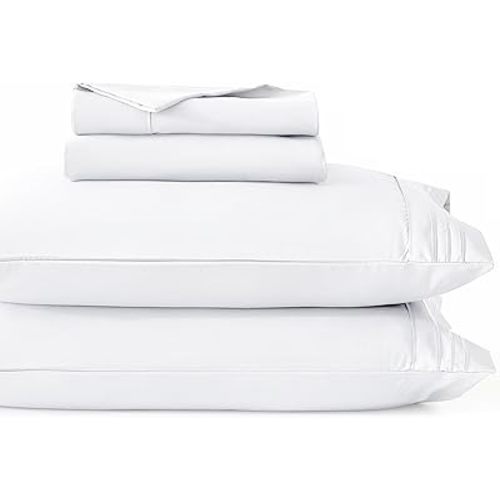 Queen Sheet Set-4pc Luxury Hotel Soft Bed Sheet Set, 100% Brushed Microfiber 1800 Thread Count Breathable,14" Deep Pocket Bottom,White