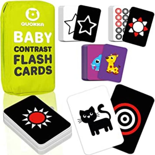 60 High Contrast Baby Flash Cards 36 Months - Black and White Toddler Flashcards 36 Months in a Bag - Learning Visual Stimulation Pictures for Infants - Gift Sensory Development Toys for Newborn