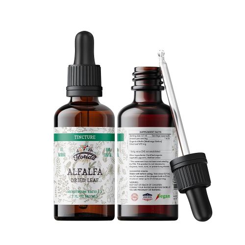 Alfalfa Tincture, Organic Alfalfa Extract (Medicago Sativa) Dried Leaf, Antioxidant Extract for Immune Support, Non-GMO in Cold-Pressed Organic Vegetable Glycerin 2 oz, 670 mg