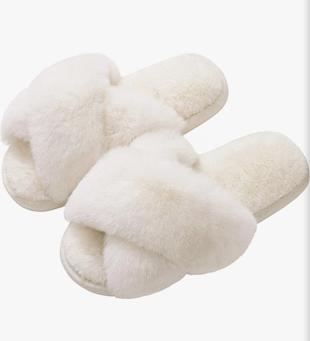 Evshine Memory Foam Fuzzy House Slippers for Women