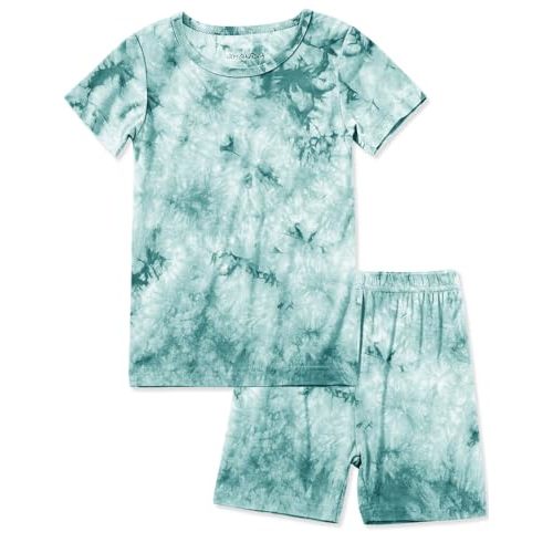 Jimonda Baby/Toddler Soft Sleepwear Short sleeve Kids Cool Pajama Outdoor 2-Piece Shirt&Shorts Casual sets Tie Dye PJ